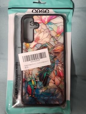 Case Floral Hummingbird Phone Case - Black Frame- For Samsung A15